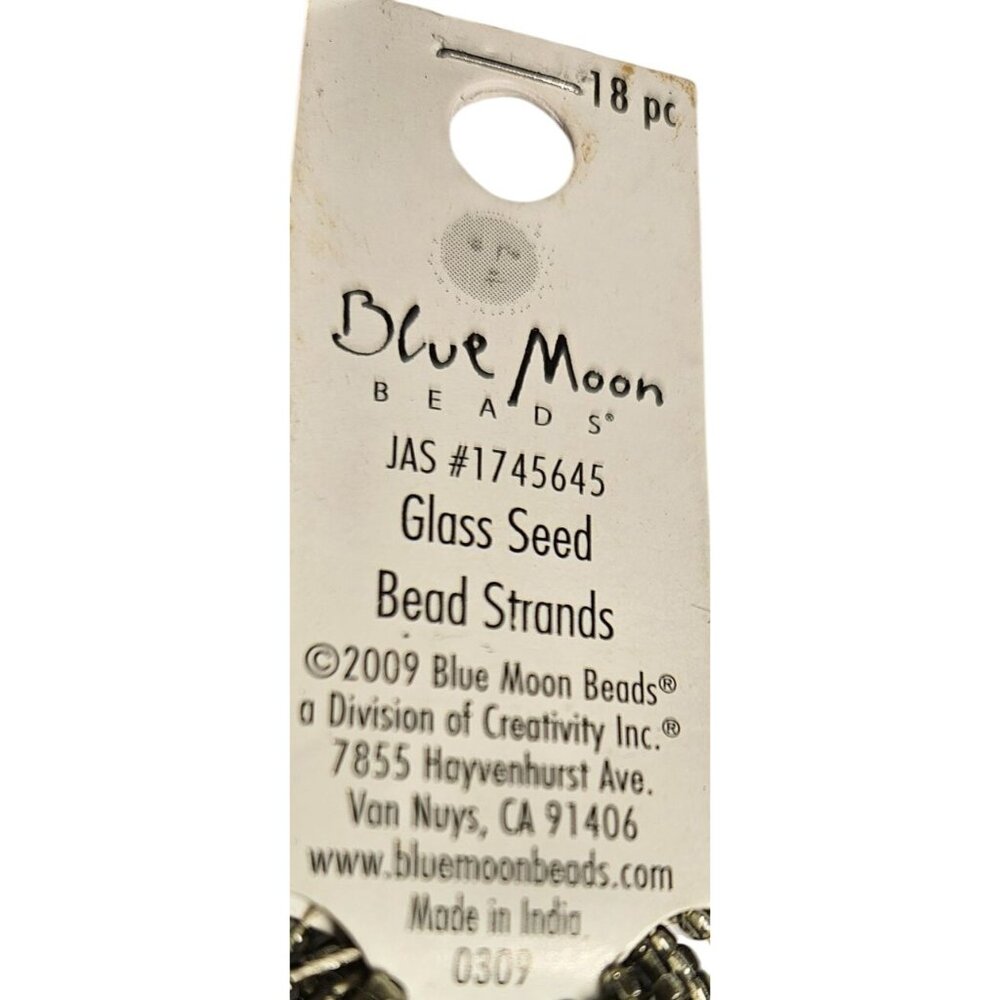 Blue Moon Beads Glass Seed Bead Strands 18 Pc Mixed Colors Green Silver Brown Je - Picture 8 of 11